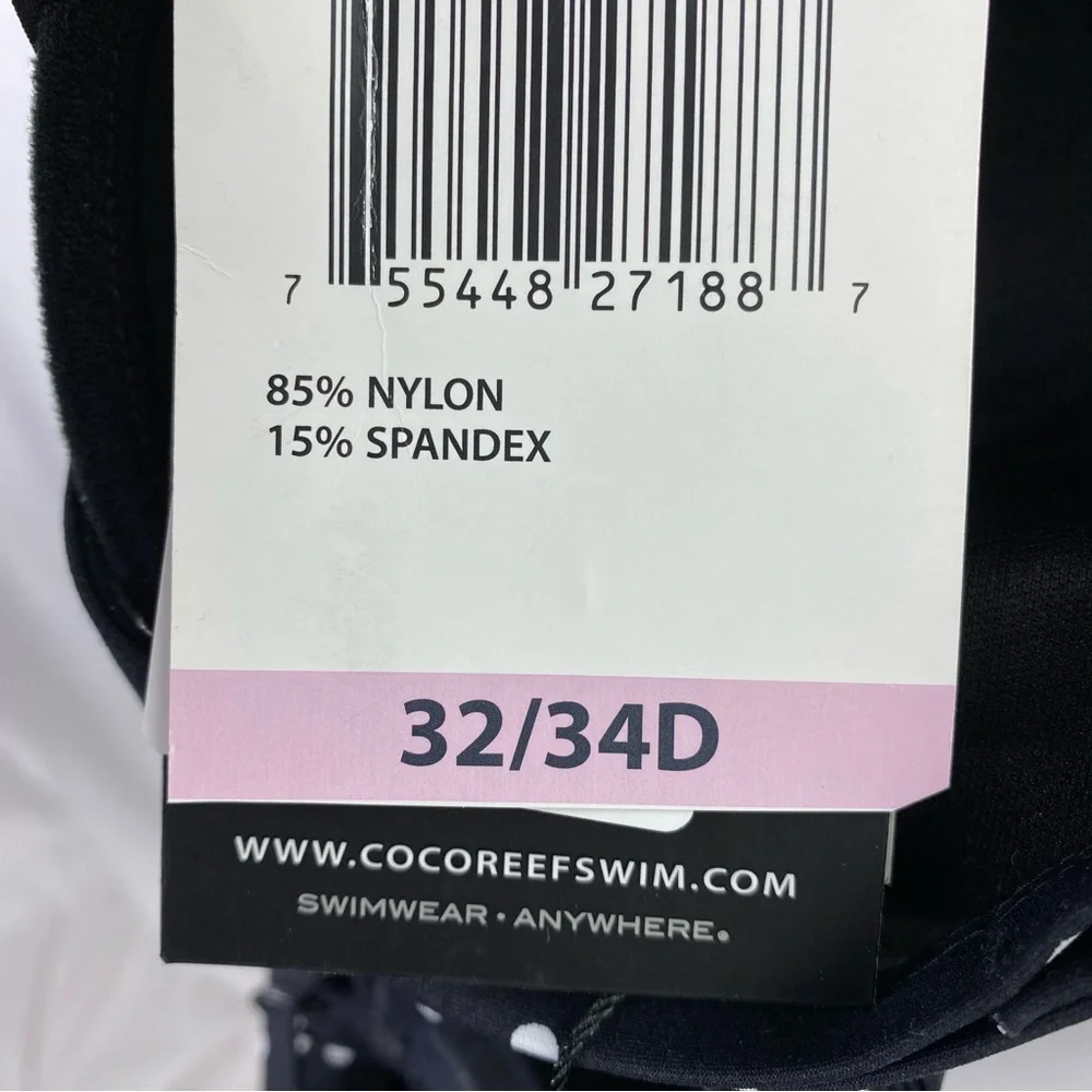 Coco Reef Bra Sized Clarity Dots Cast Black Back Tie for Custom Fit 32/34D